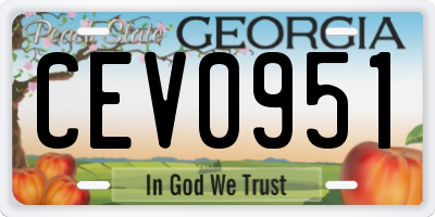 GA license plate CEV0951