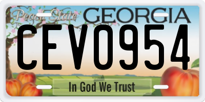 GA license plate CEV0954