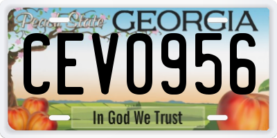GA license plate CEV0956