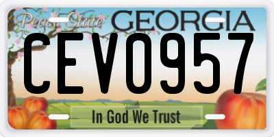 GA license plate CEV0957