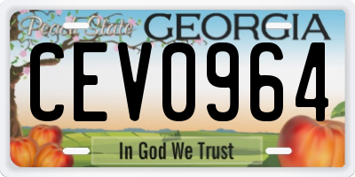 GA license plate CEV0964