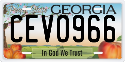 GA license plate CEV0966
