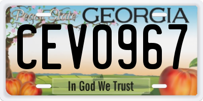 GA license plate CEV0967