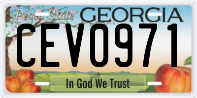 GA license plate CEV0971