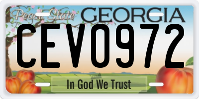 GA license plate CEV0972