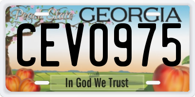 GA license plate CEV0975