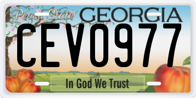 GA license plate CEV0977