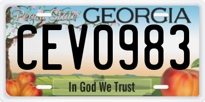 GA license plate CEV0983