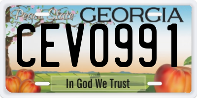 GA license plate CEV0991