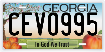 GA license plate CEV0995