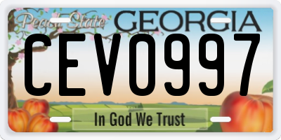 GA license plate CEV0997