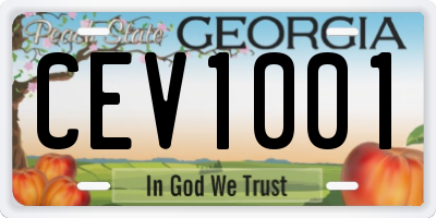 GA license plate CEV1001