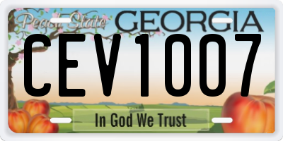 GA license plate CEV1007