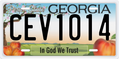GA license plate CEV1014