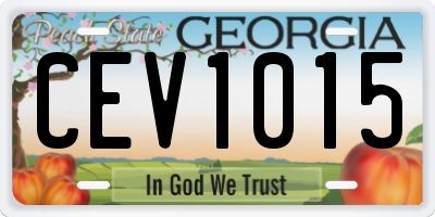 GA license plate CEV1015