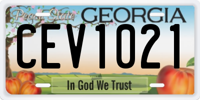 GA license plate CEV1021