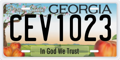 GA license plate CEV1023