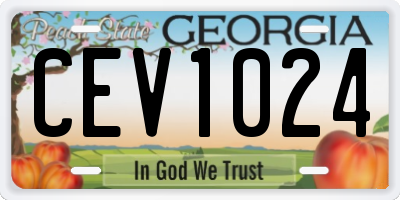 GA license plate CEV1024