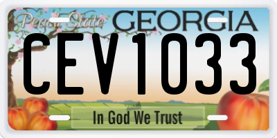 GA license plate CEV1033