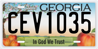 GA license plate CEV1035