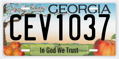 GA license plate CEV1037