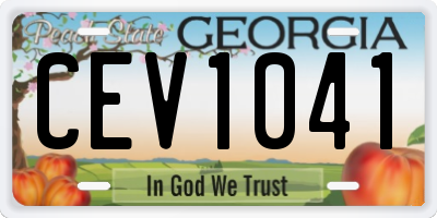 GA license plate CEV1041