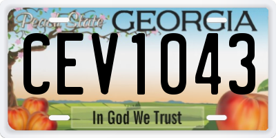 GA license plate CEV1043