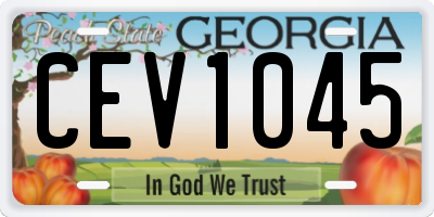 GA license plate CEV1045