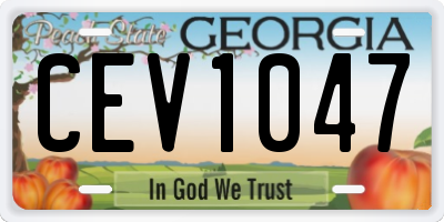 GA license plate CEV1047
