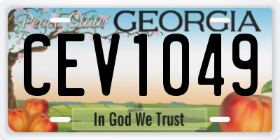 GA license plate CEV1049