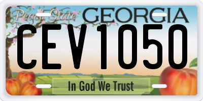 GA license plate CEV1050