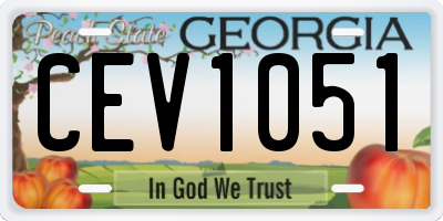 GA license plate CEV1051
