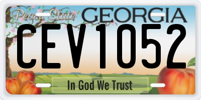 GA license plate CEV1052