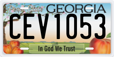 GA license plate CEV1053
