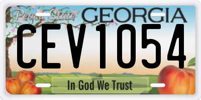 GA license plate CEV1054