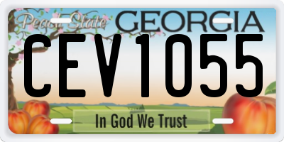 GA license plate CEV1055