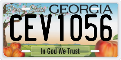 GA license plate CEV1056