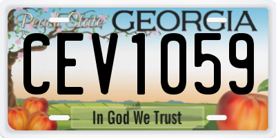 GA license plate CEV1059