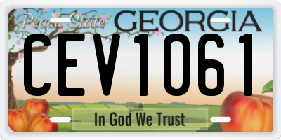 GA license plate CEV1061