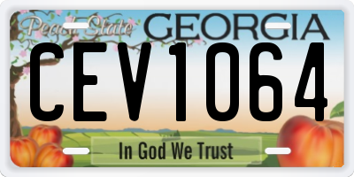 GA license plate CEV1064