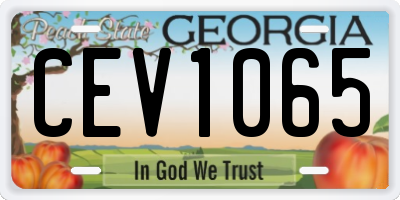 GA license plate CEV1065