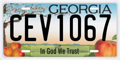 GA license plate CEV1067