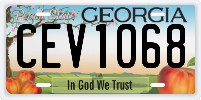 GA license plate CEV1068