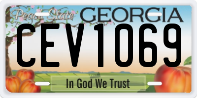 GA license plate CEV1069