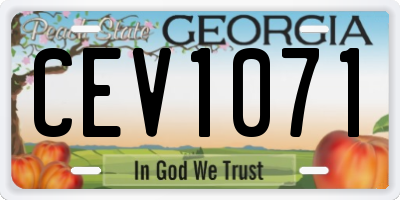 GA license plate CEV1071