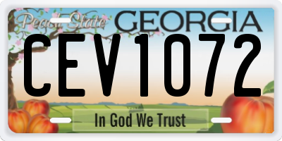 GA license plate CEV1072