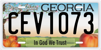 GA license plate CEV1073