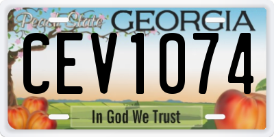 GA license plate CEV1074