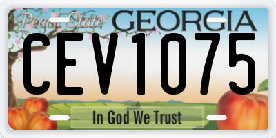GA license plate CEV1075