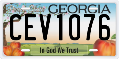 GA license plate CEV1076